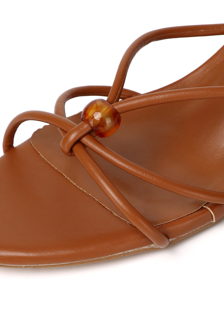 Ava Beads Strappy Heels (Cinnamon)