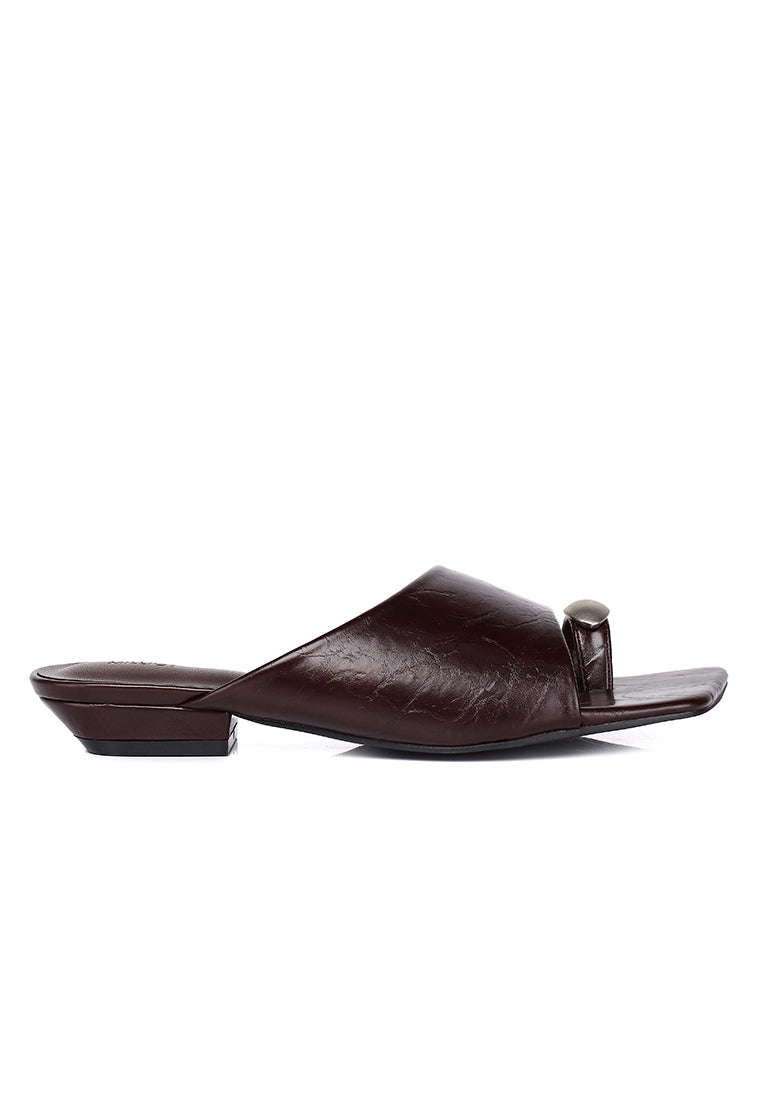 Daniela Toe Ring Heeled Sandals (Espresso)