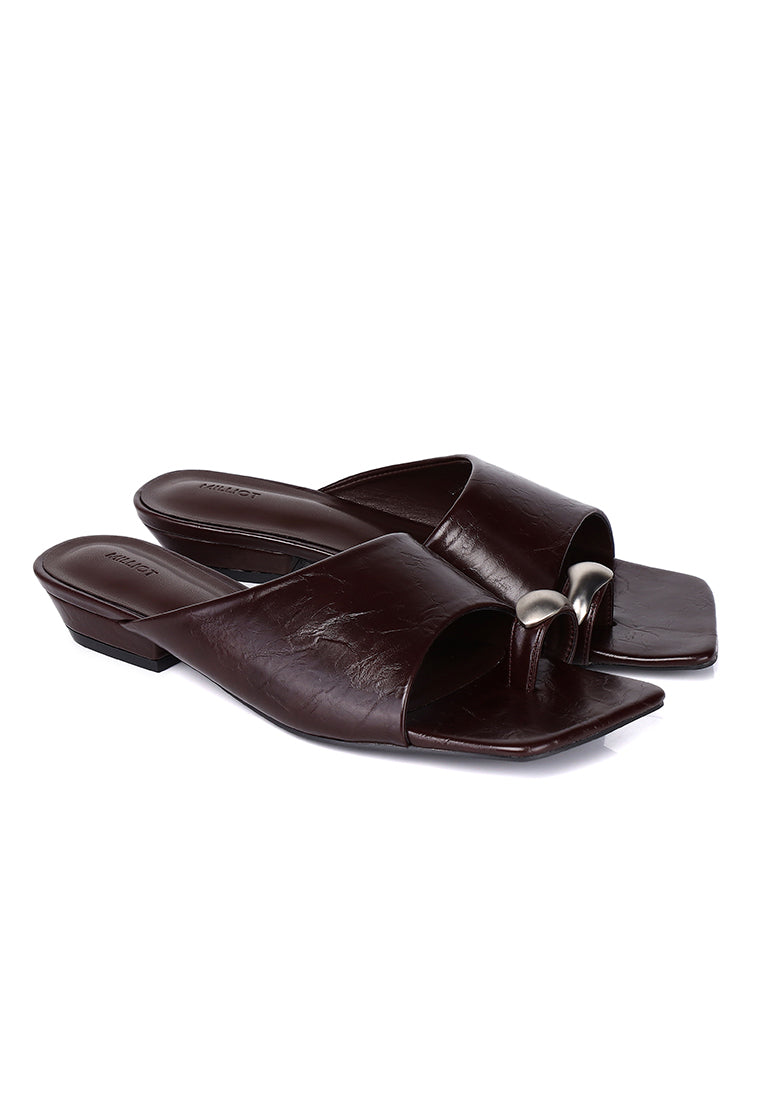 Daniela Toe Ring Heeled Sandals (Espresso)