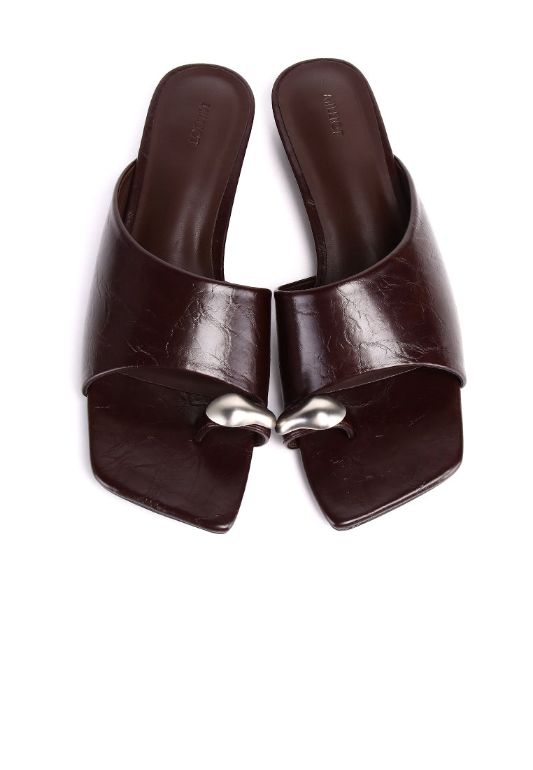 Daniela Toe Ring Heeled Sandals (Espresso)