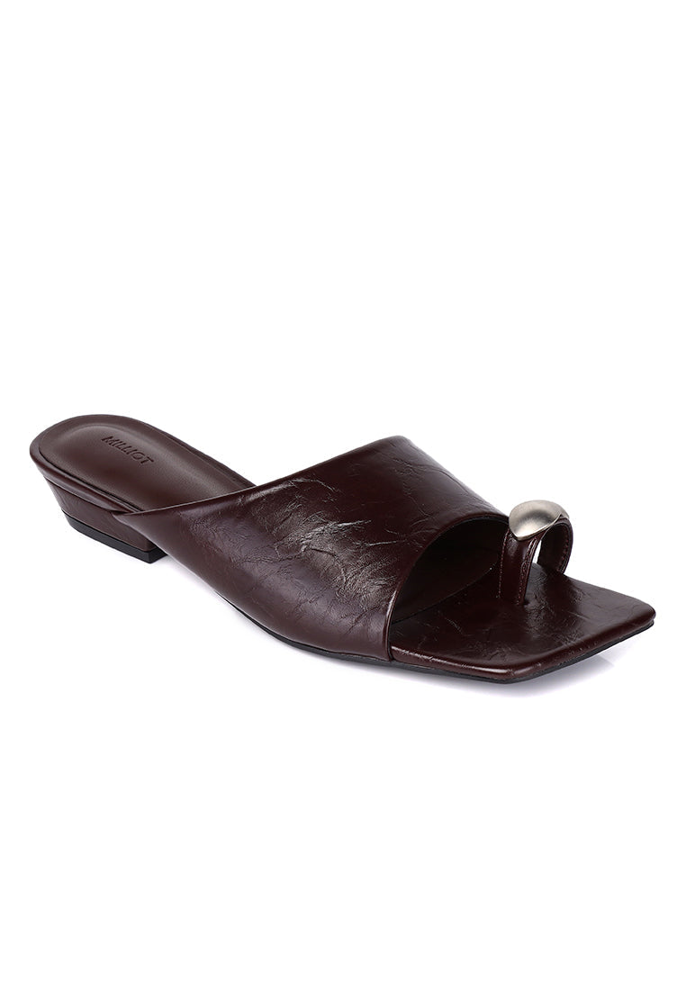Daniela Toe Ring Heeled Sandals (Espresso)