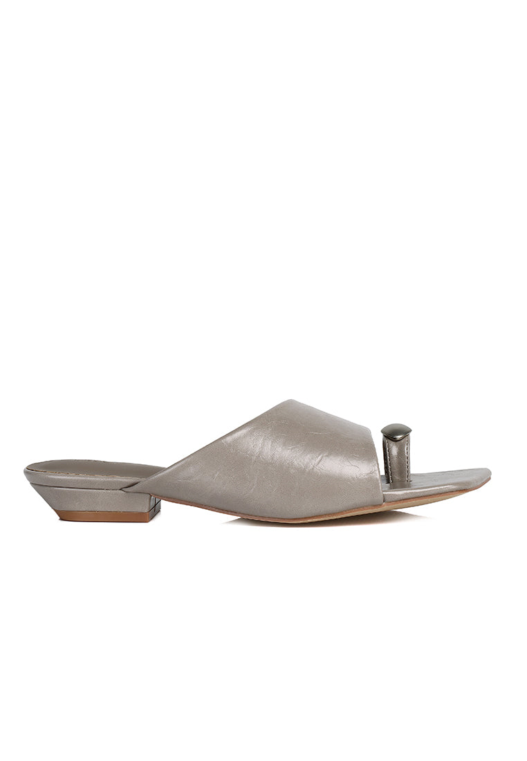 Daniela Toe Ring Heeled Sandals (Grey)