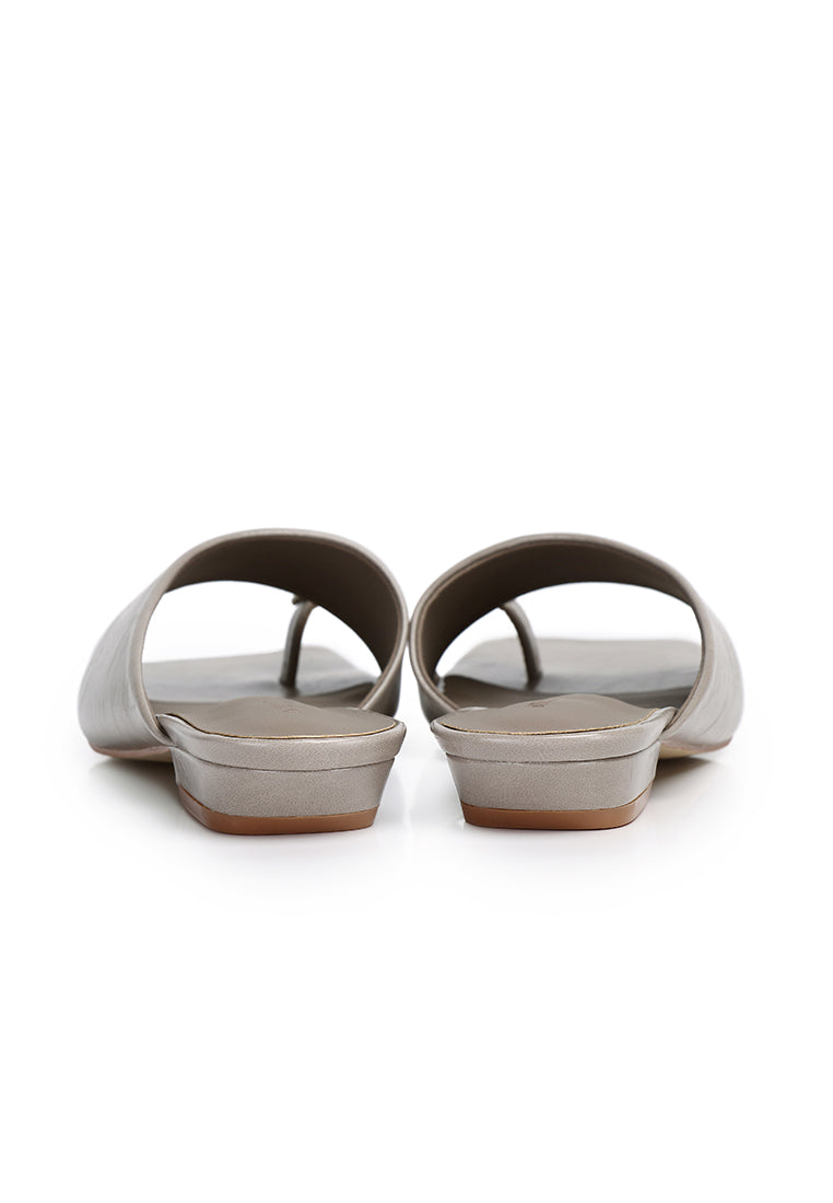 Daniela Toe Ring Heeled Sandals (Grey)