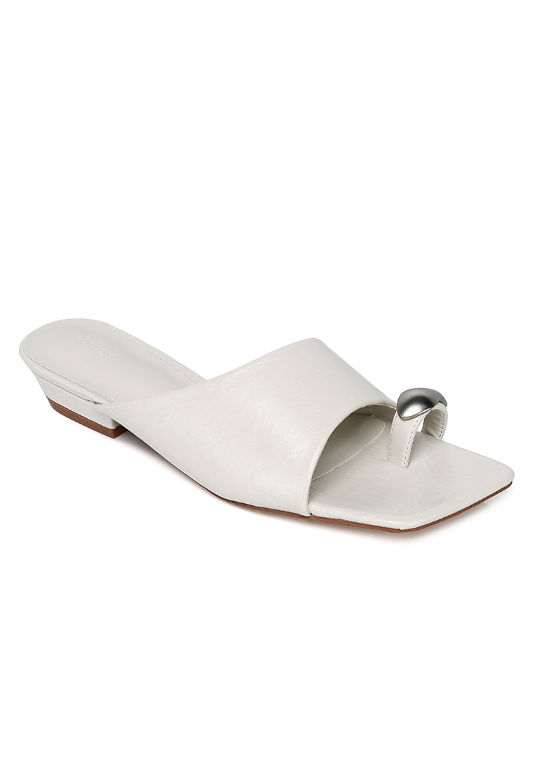 Daniela Toe Ring Heeled Sandals (Off White)