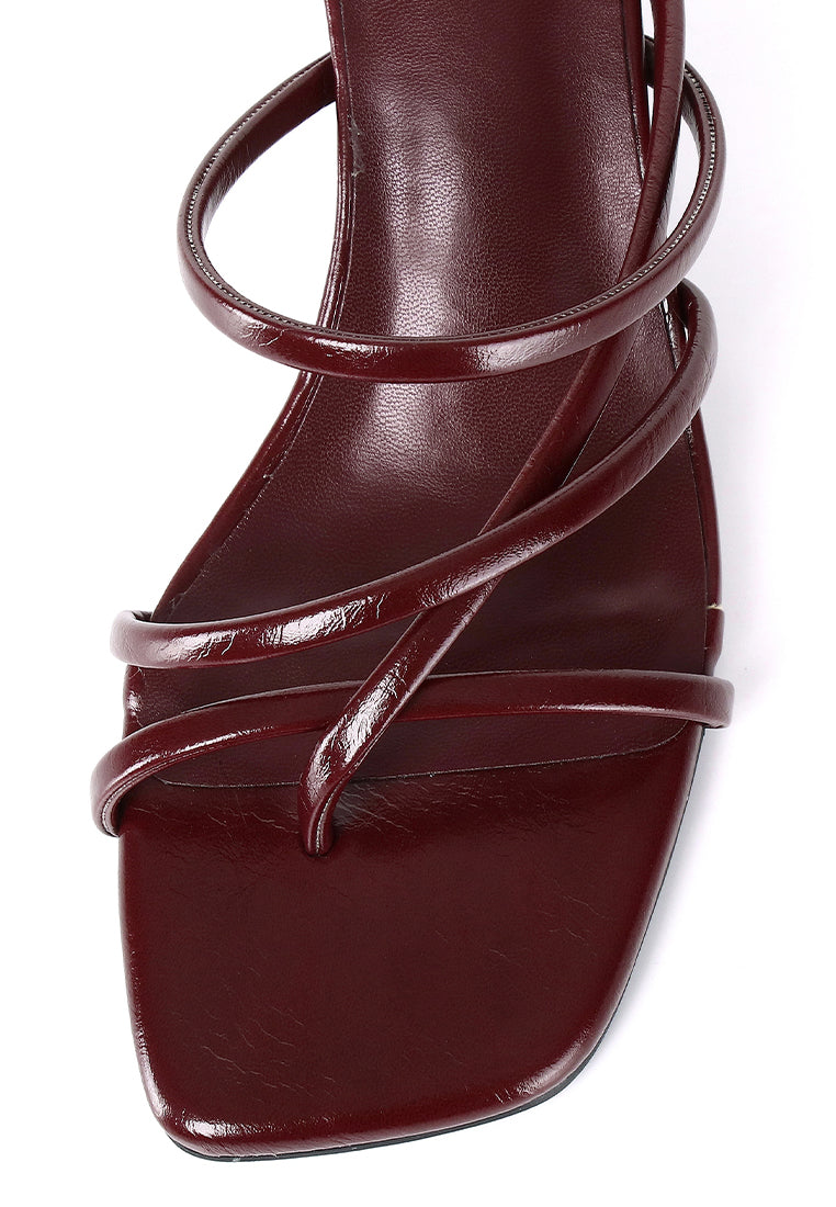 Gianna Strappy Heels (Maroon)
