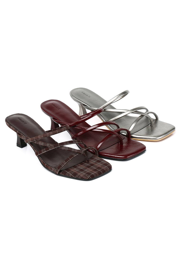 Gianna Strappy Heels (Maroon)
