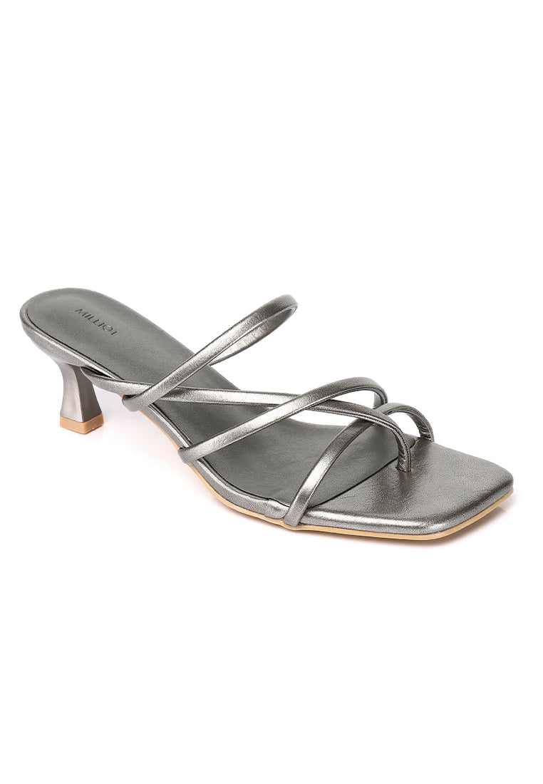 Gianna Strappy Heels (Silver)