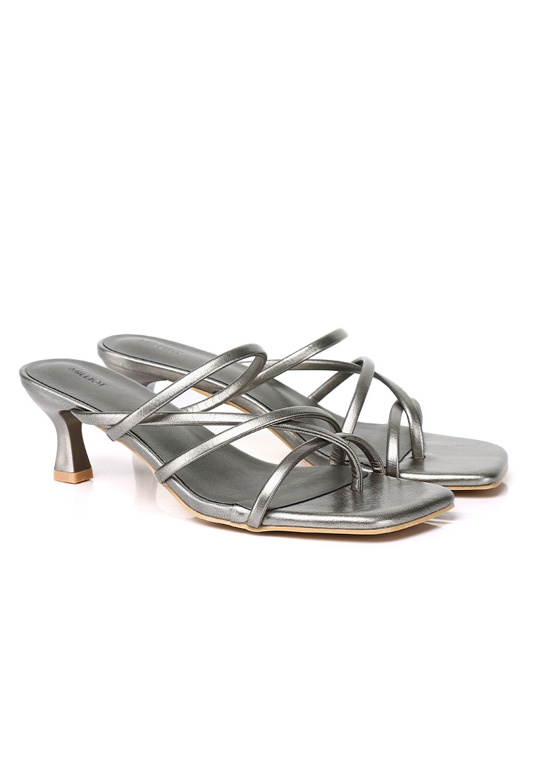 Gianna Strappy Heels (Silver)