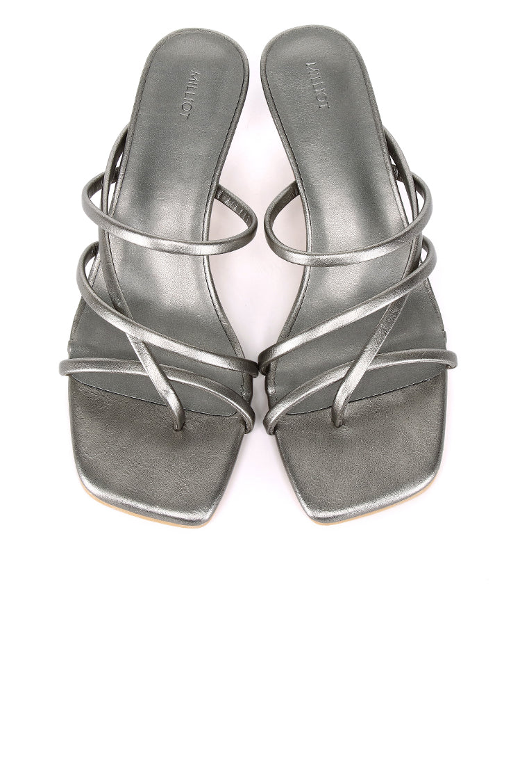 Gianna Strappy Heels (Silver)