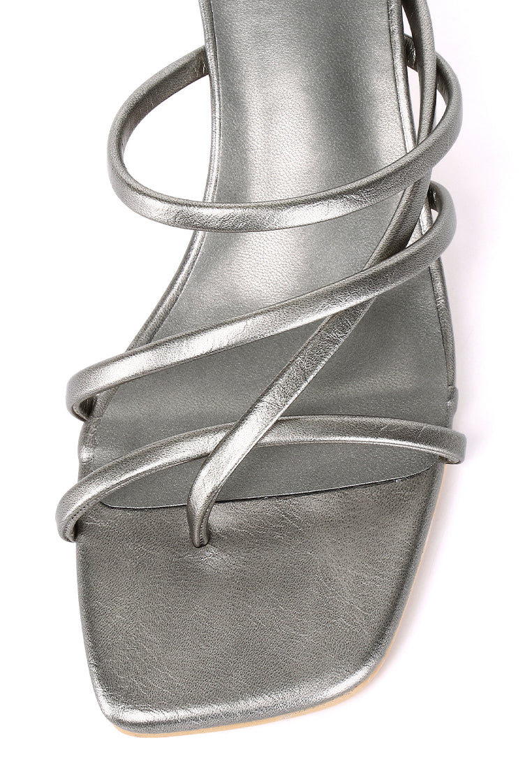 Gianna Strappy Heels (Silver)