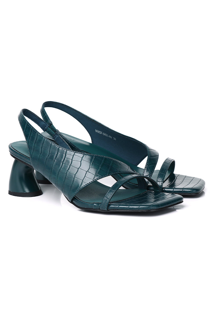Veneta Slingback Heels (Navy)