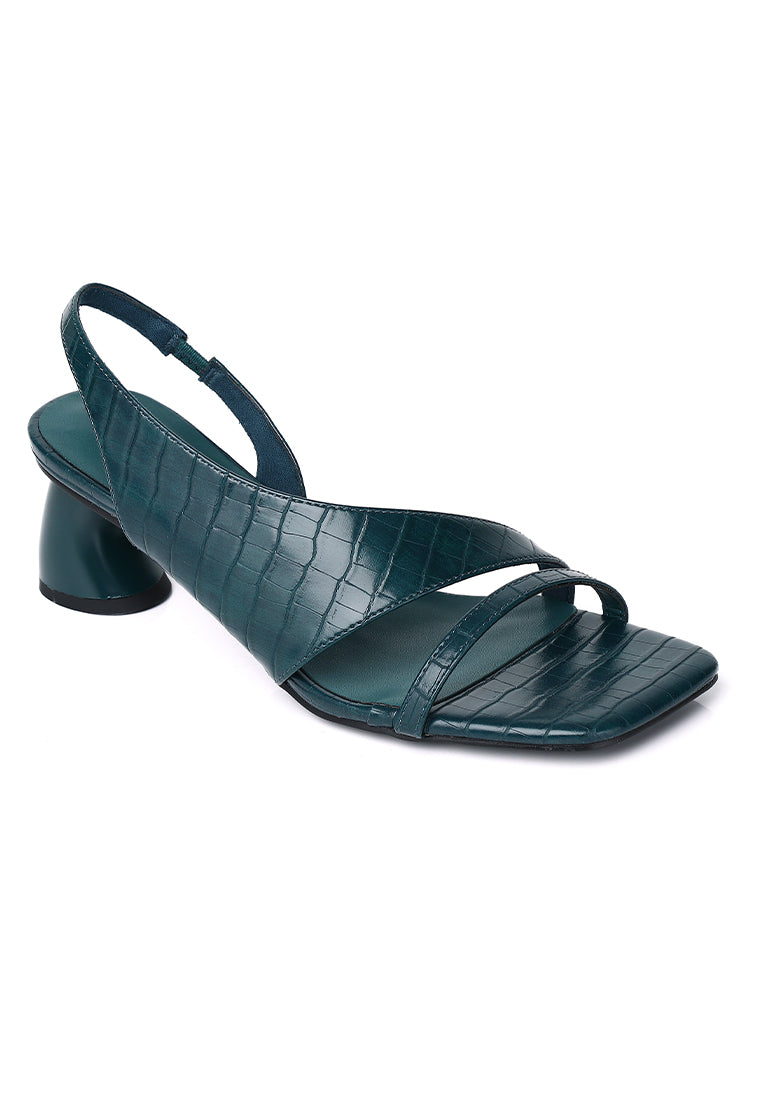 Veneta Slingback Heels (Navy)