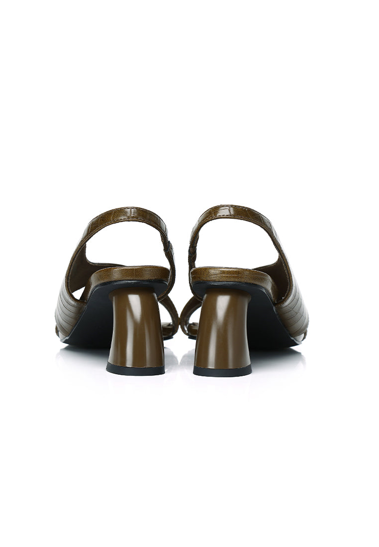 Veneta Slingback Heels (Olive)