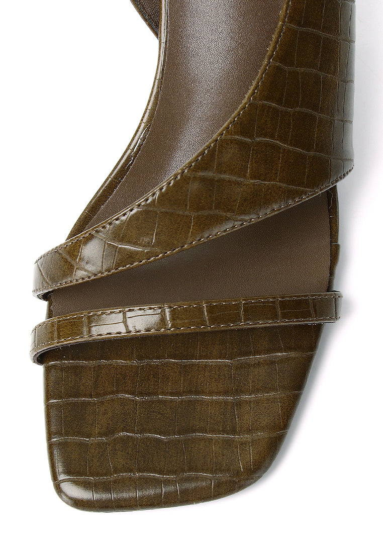 Veneta Slingback Heels (Olive)