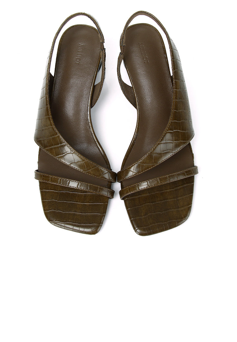 Veneta Slingback Heels (Olive)