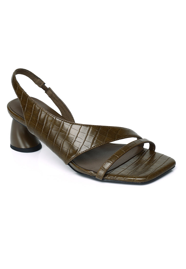 Veneta Slingback Heels (Olive)