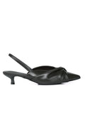 Remi Pleated Slip On Kitten Heels (Charcoal)