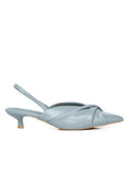 Remi Pleated Slip On Kitten Heels (Light Blue)