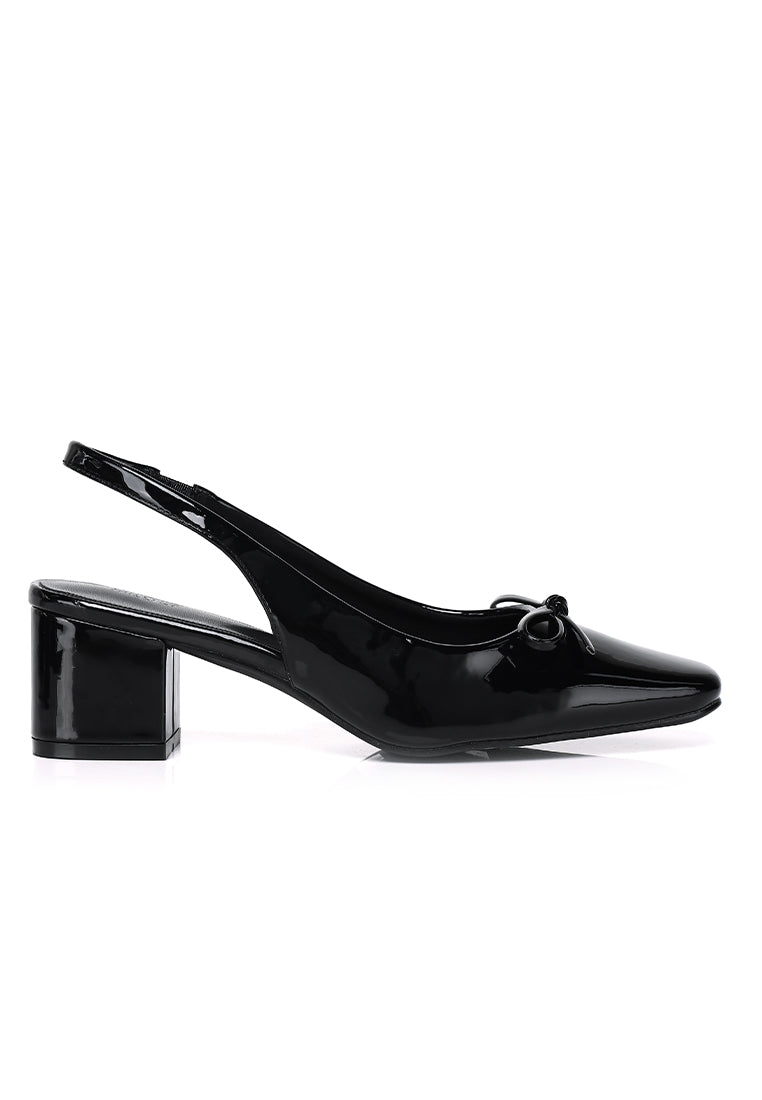 Freya Slingback Pumps With Bow (Black)
