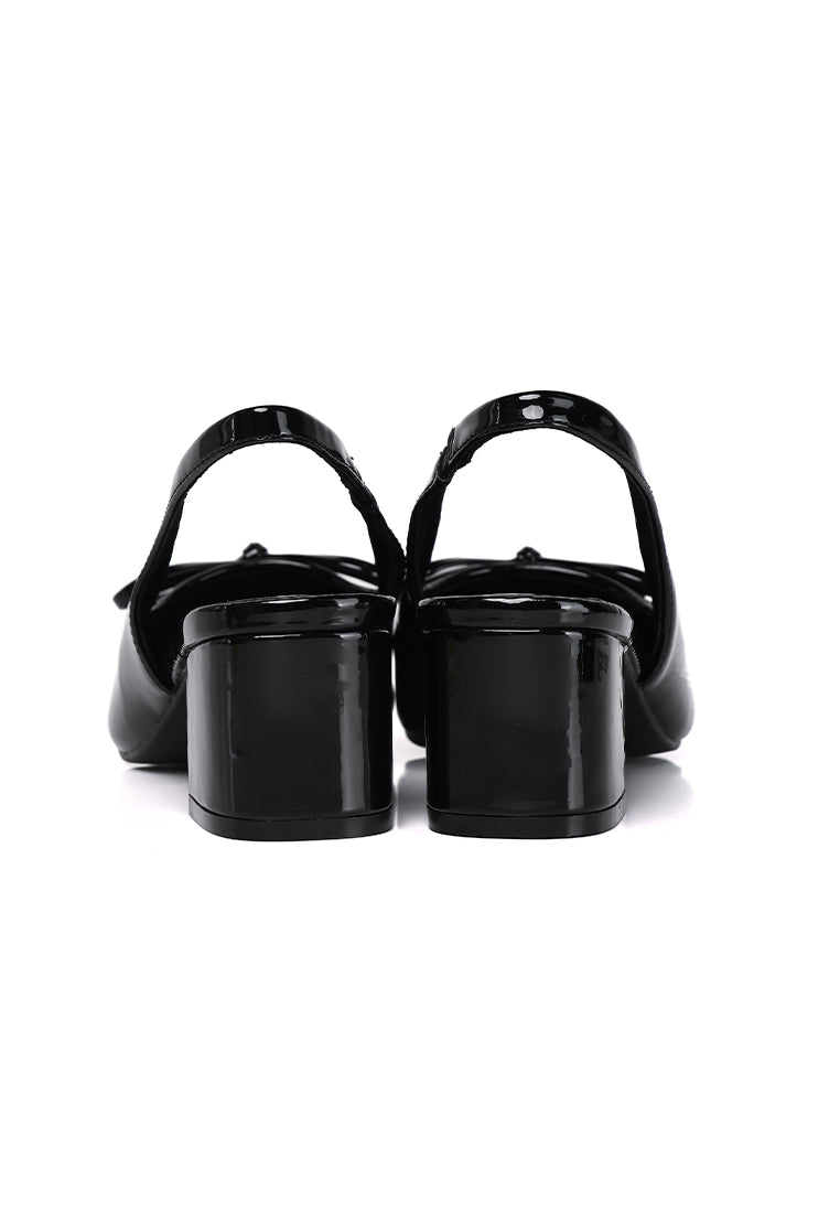 Freya Slingback Pumps With Bow (Black)