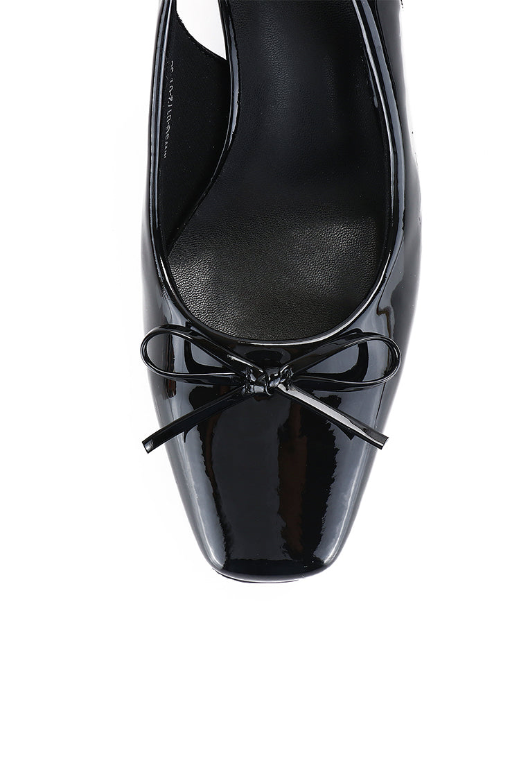 Freya Slingback Pumps With Bow (Black)