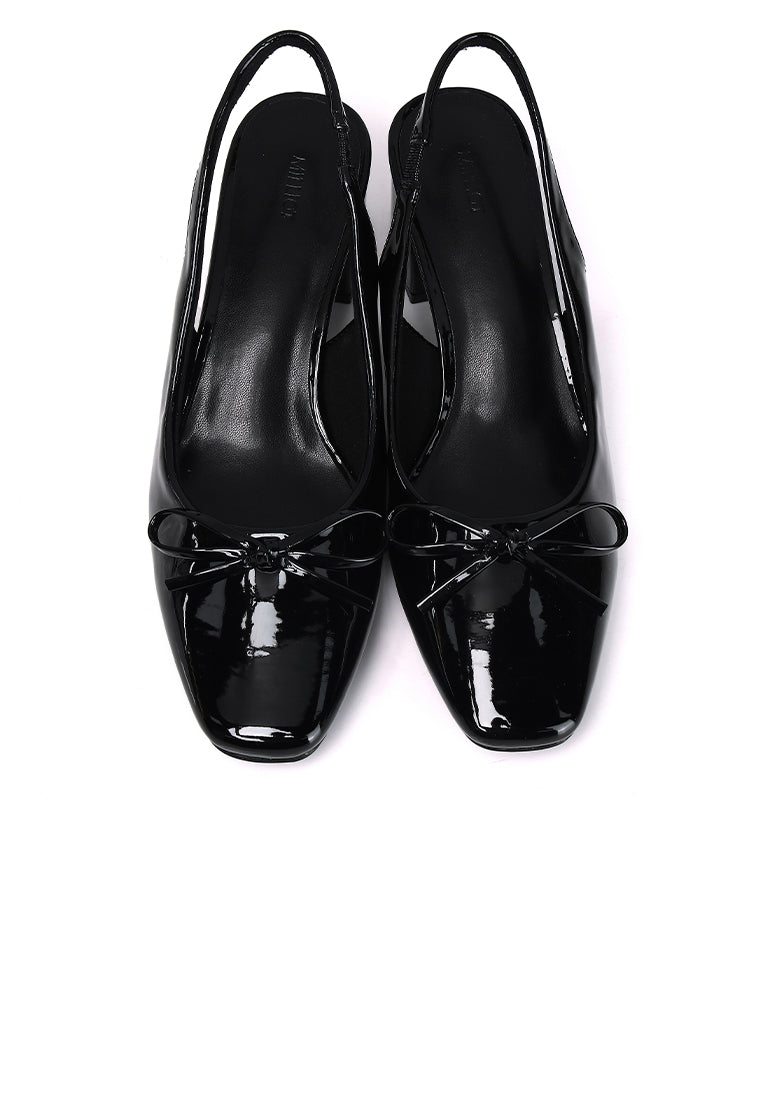 Freya Slingback Pumps With Bow (Black)