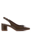 Freya Slingback Pumps With Bow (Brown)