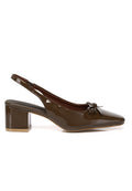 Freya Slingback Pumps With Bow (Brown)