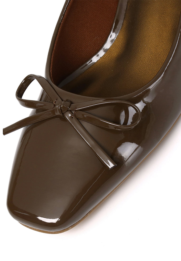 Freya Slingback Pumps With Bow (Brown)