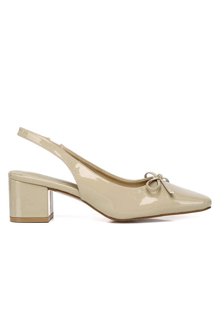 Freya Slingback Pumps With Bow (Burlywood)