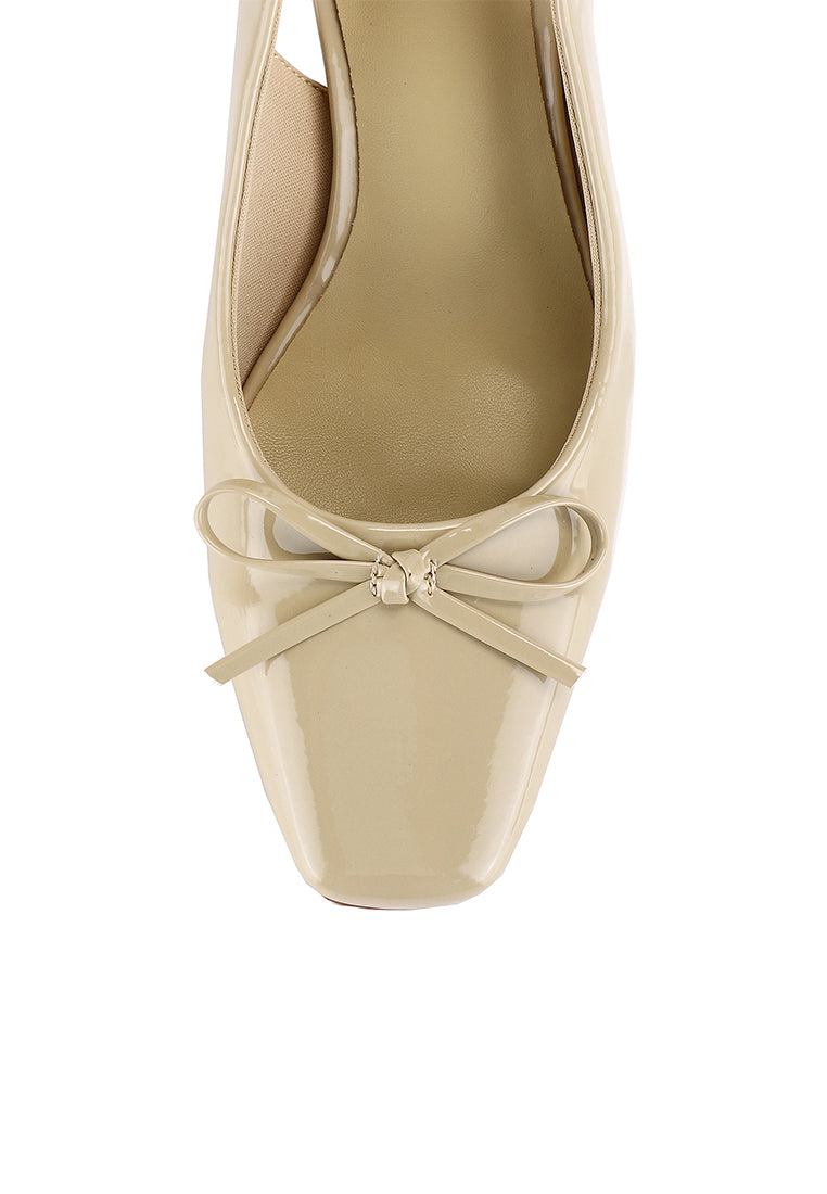 Freya Slingback Pumps With Bow (Burlywood)