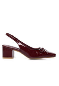 Freya Slingback Pumps With Bow (Maroon)