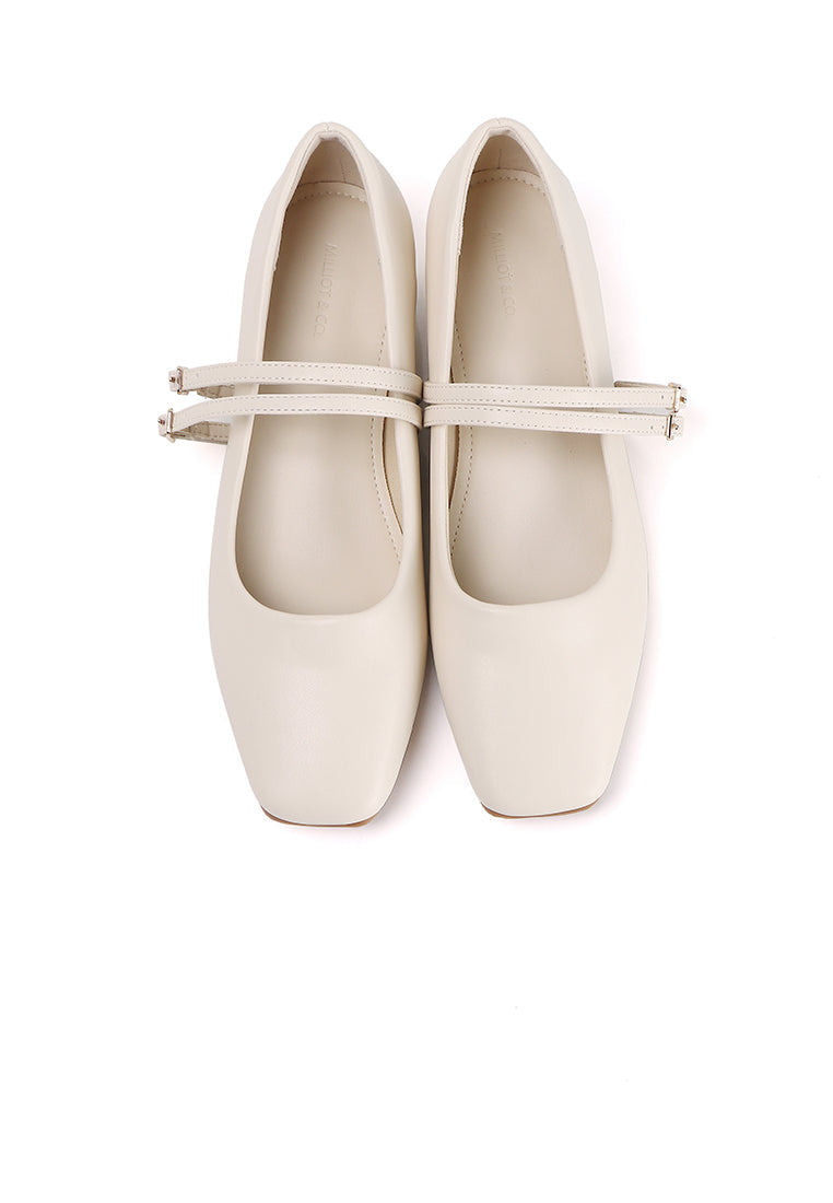 Florence Interchangeable Strap Mary Jane Pumps (Almond)