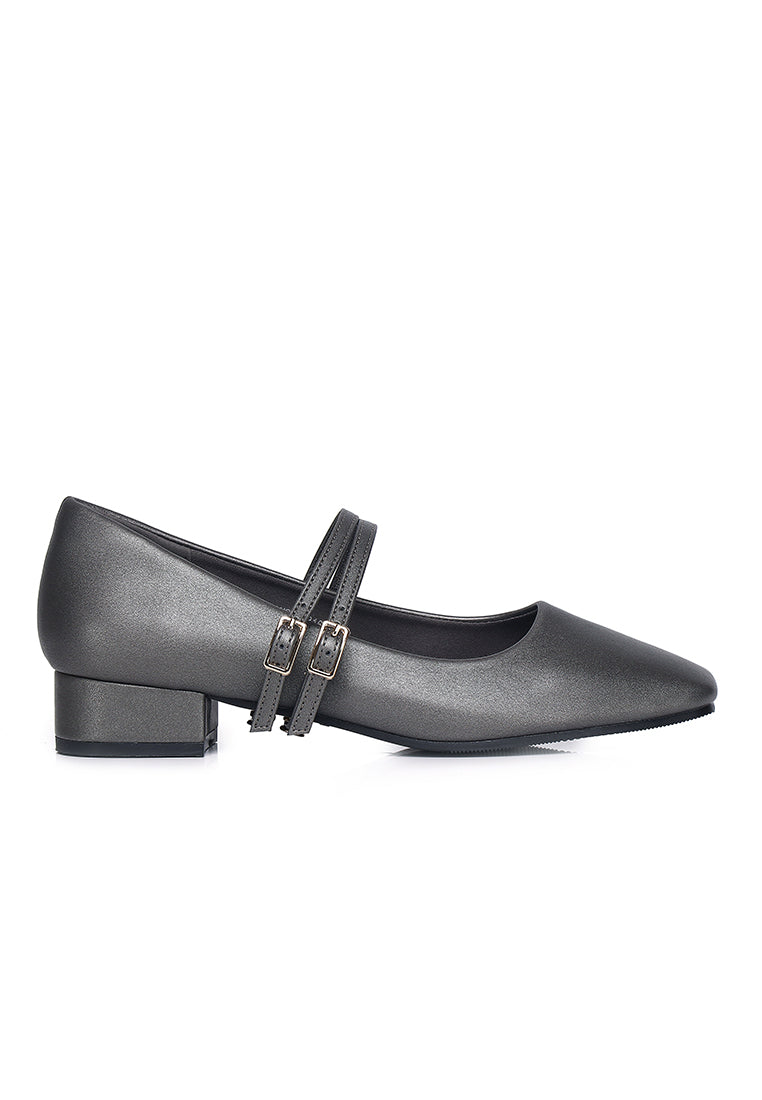 Florence Interchangeable Strap Mary Jane Pumps (Platinum)