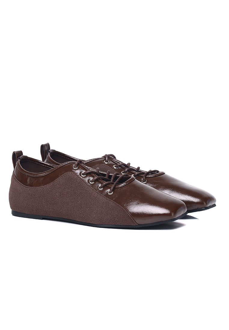 Lelli Two-Tone Ballet Sneakers (Espresso)