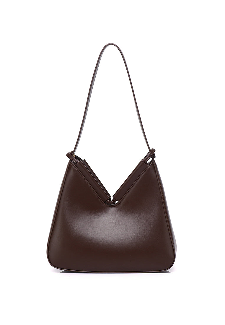 Norna Drawstring Shoulder Bag (Espresso)