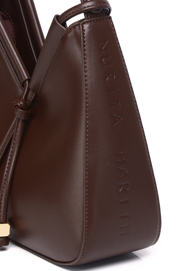 Norna Drawstring Shoulder Bag (Espresso)