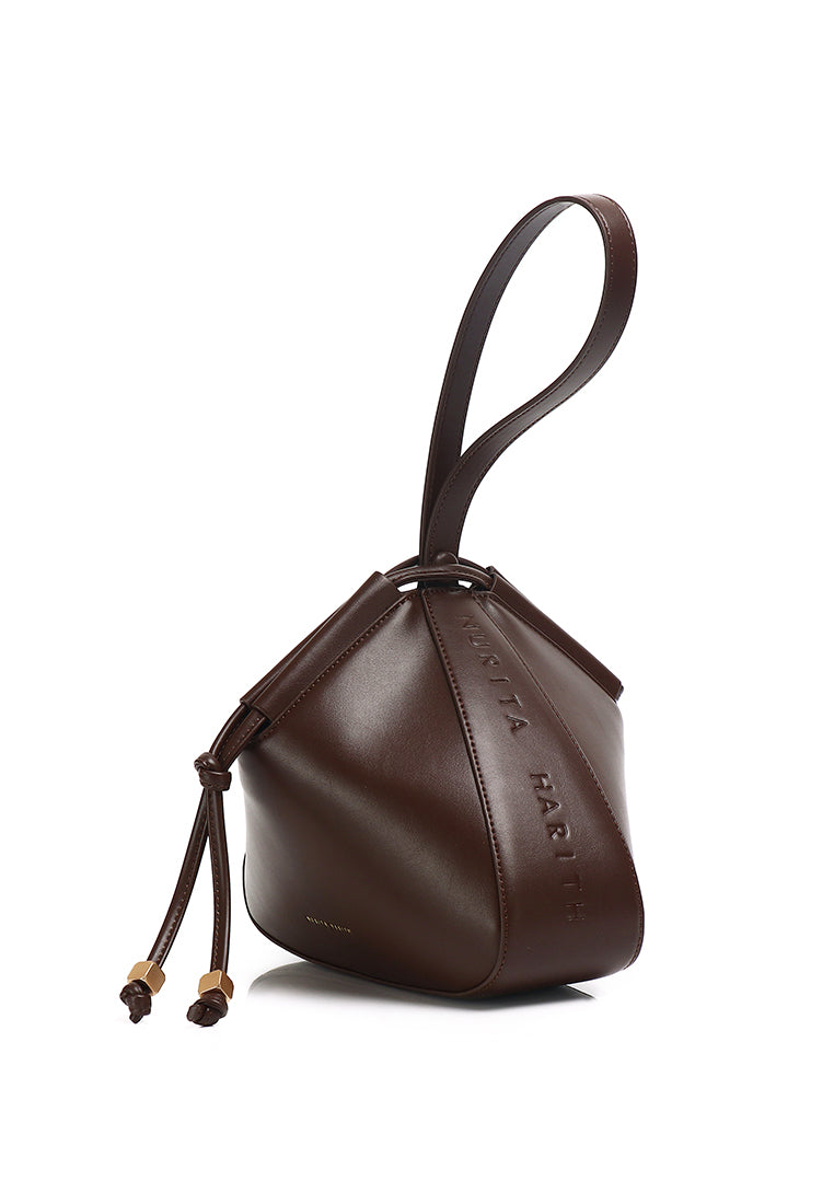 Norna Drawstring Shoulder Bag (Espresso)