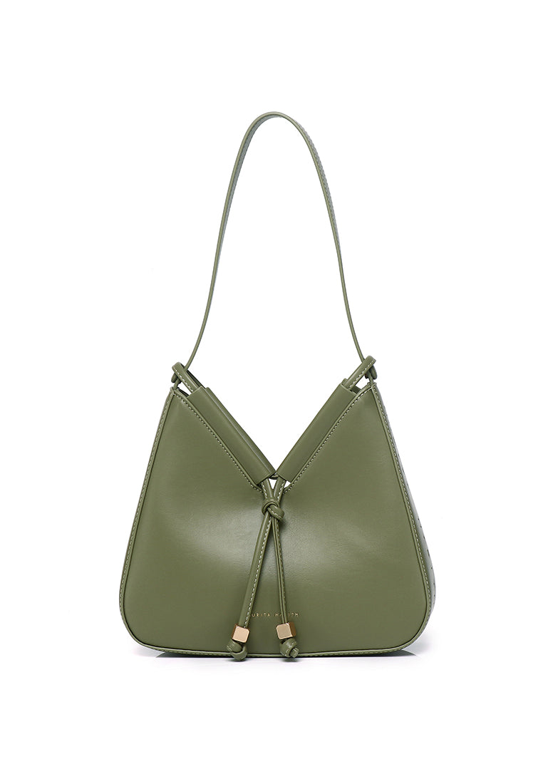Norna Drawstring Shoulder Bag (Olive)