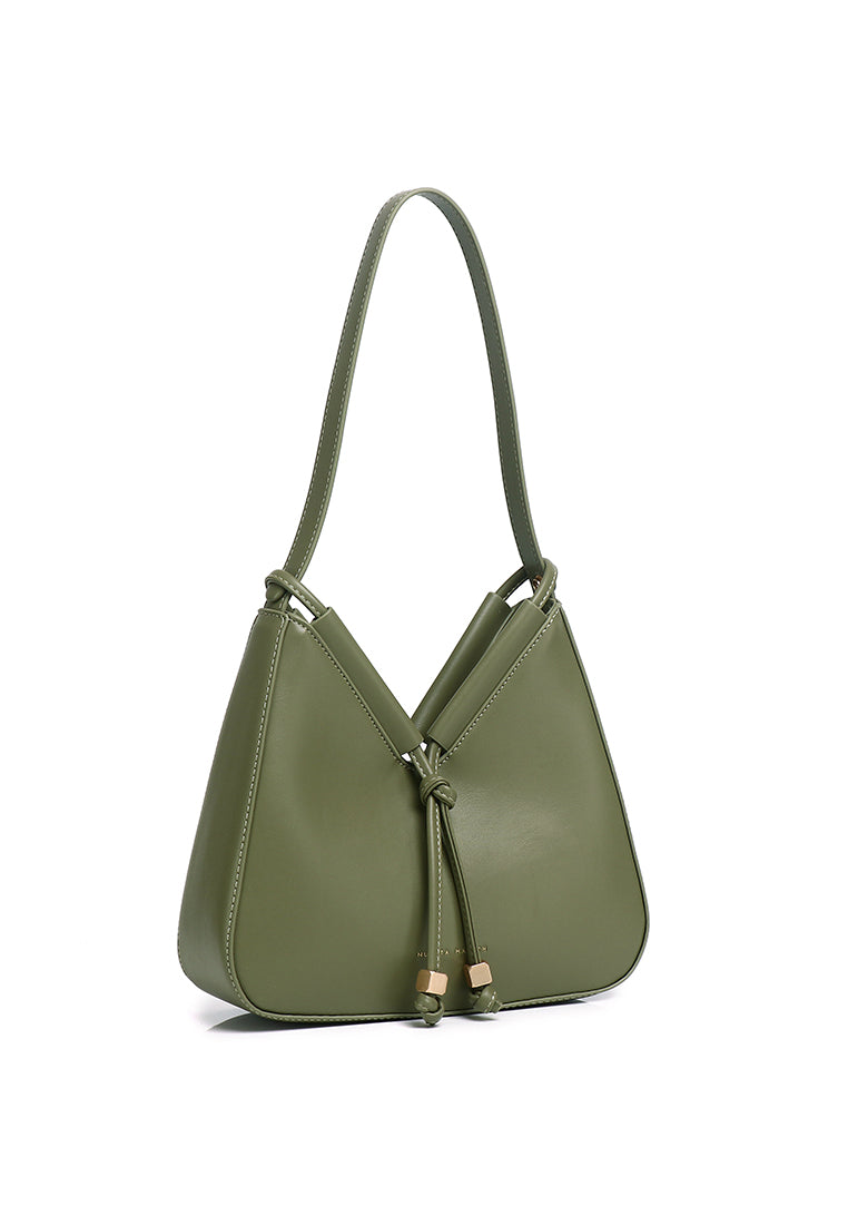 Norna Drawstring Shoulder Bag (Olive)