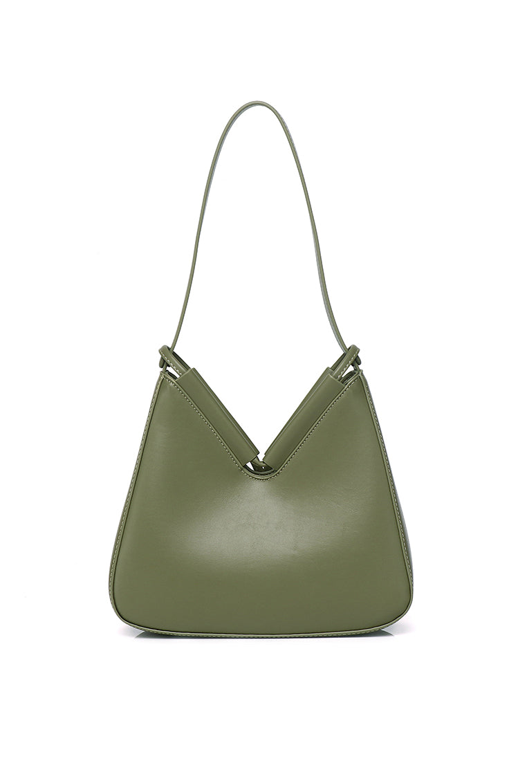Norna Drawstring Shoulder Bag (Olive)