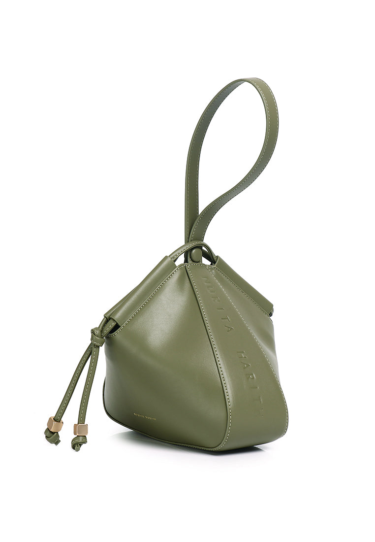 Norna Drawstring Shoulder Bag (Olive)