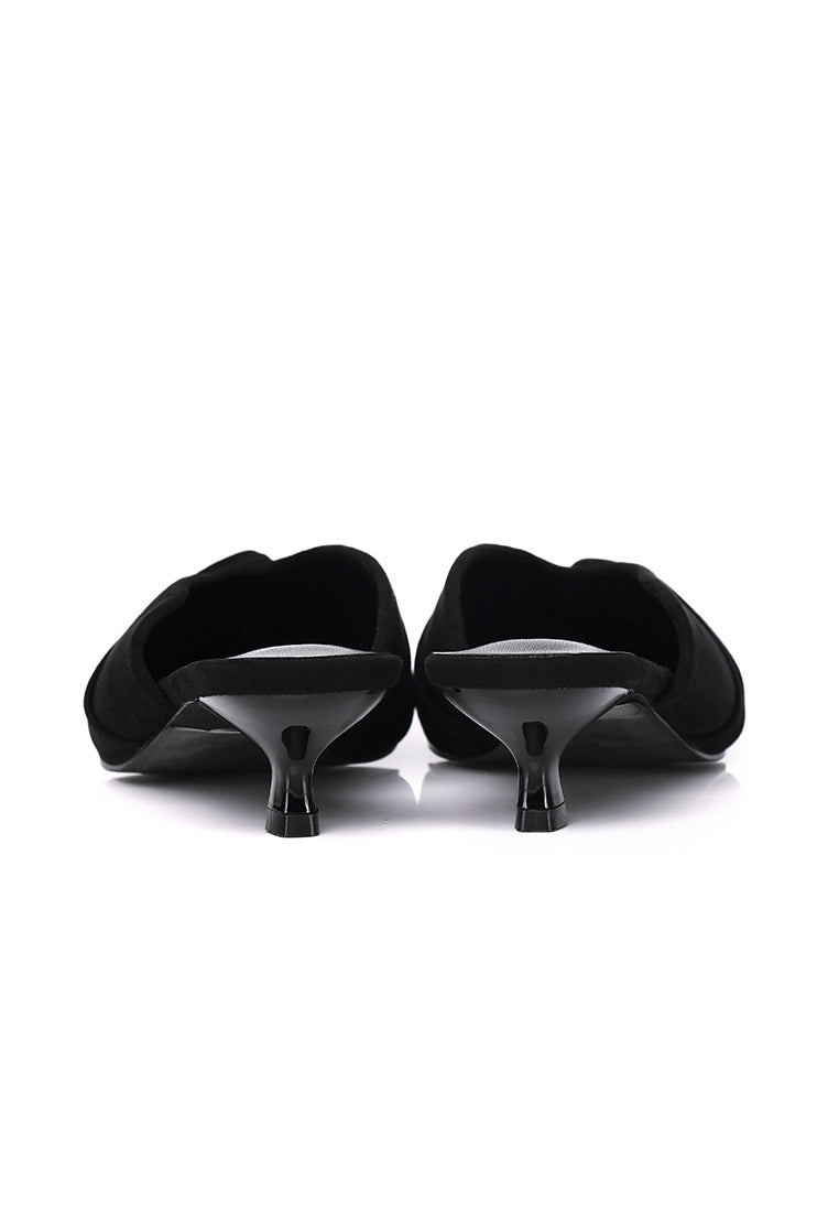 Hanara Pleated Slip-On Mules (Black)