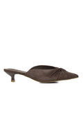 Hanara Pleated Slip-On Mules (Taupe)