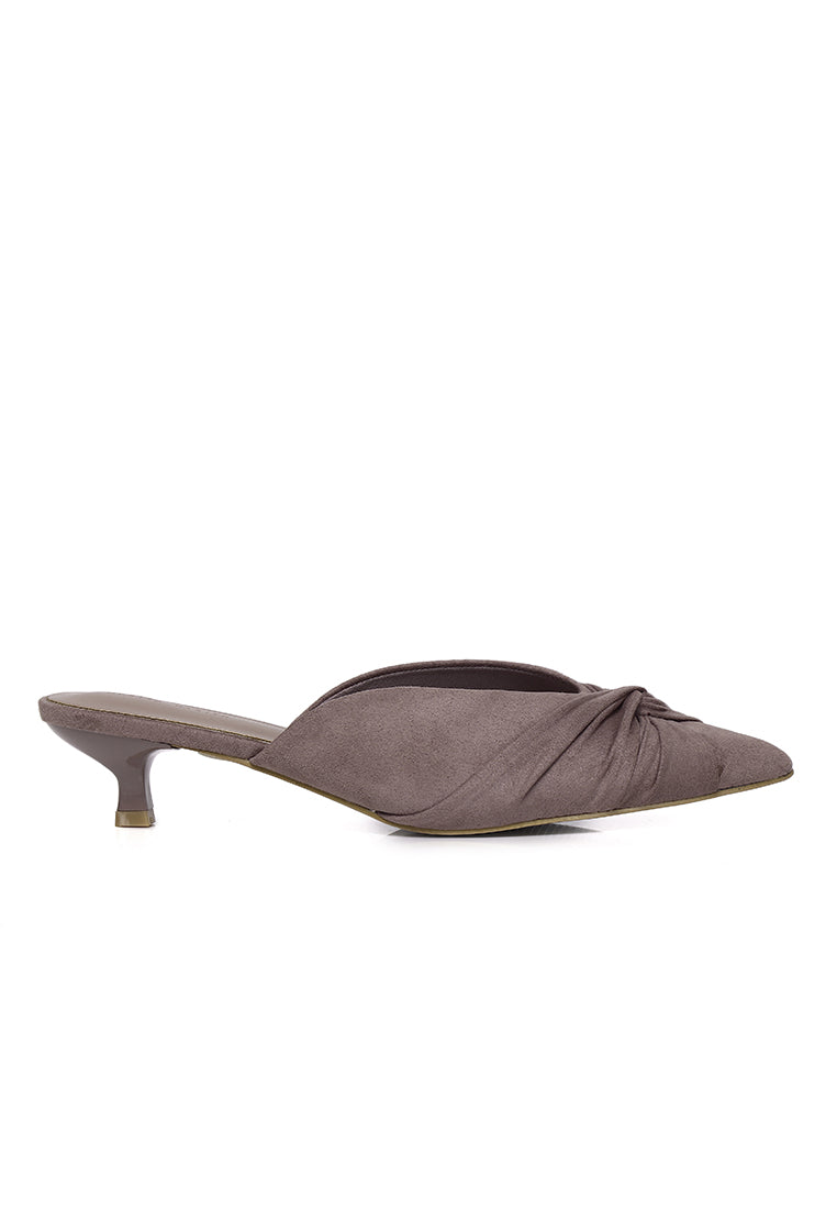 Hanara Pleated Slip-On Mules (Nude)