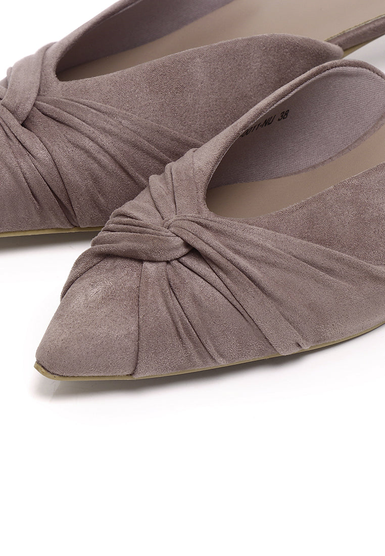 Hanara Pleated Slip-On Mules (Nude)