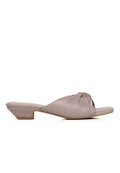 Hilya Pleated Square Toe Heels (Nude)