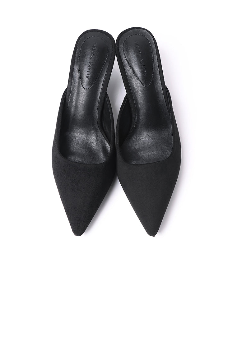 Hana Suede Pumps Heels (Black)