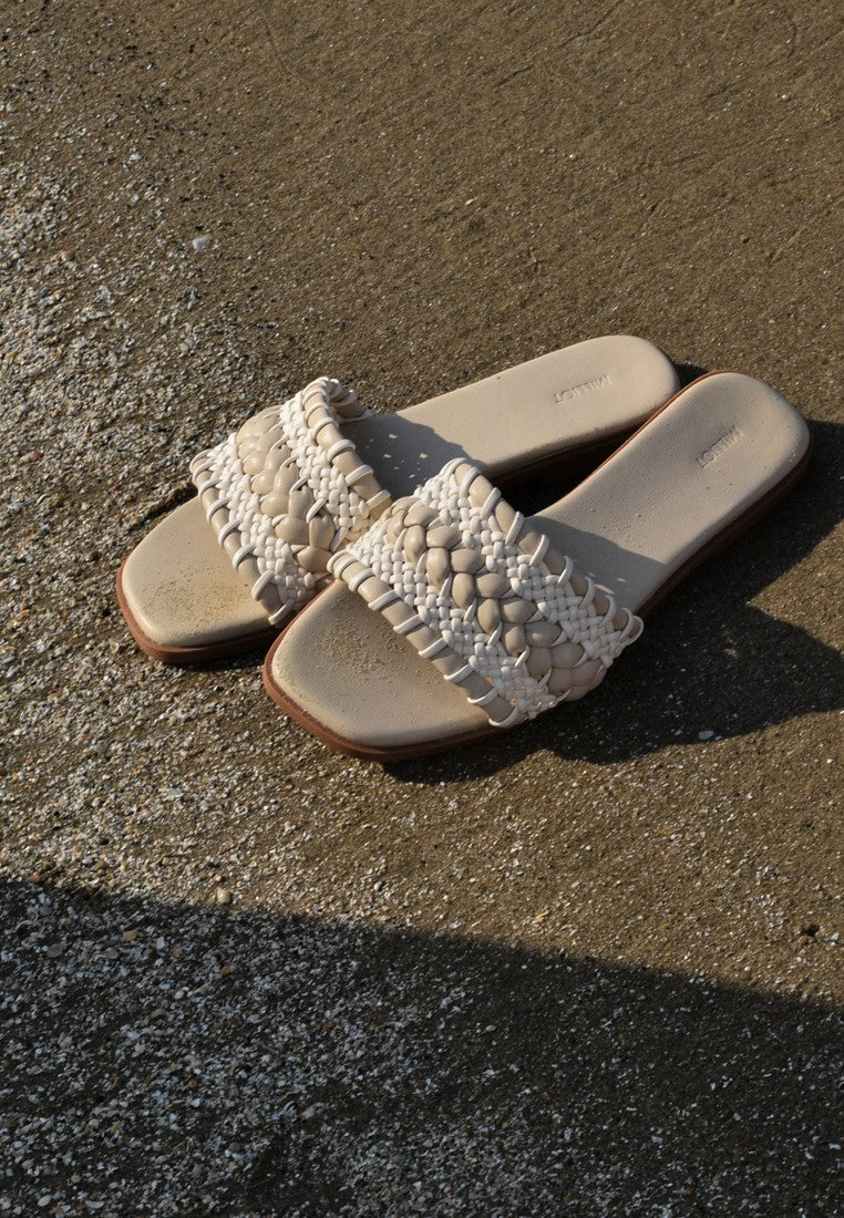 Reya Braided Sandals (Beige)