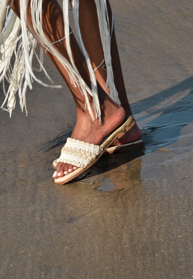 Reya Braided Sandals (Beige)